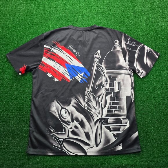 Puerto Rico Tshirt Mens‎ 2XL Black Short Sleeve Flag Prideful Graphic Tee Casual - Picture 8 of 8